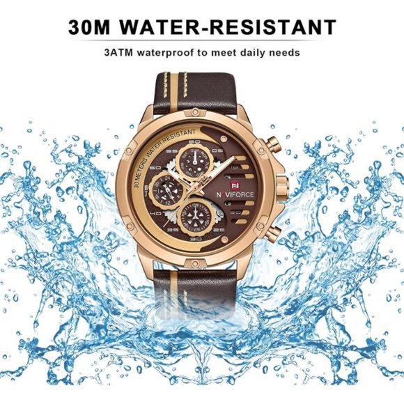 Sport Military Watches for Men Waterproof Watch Analog Quartz Leather Band Date - Picture 5 of 7